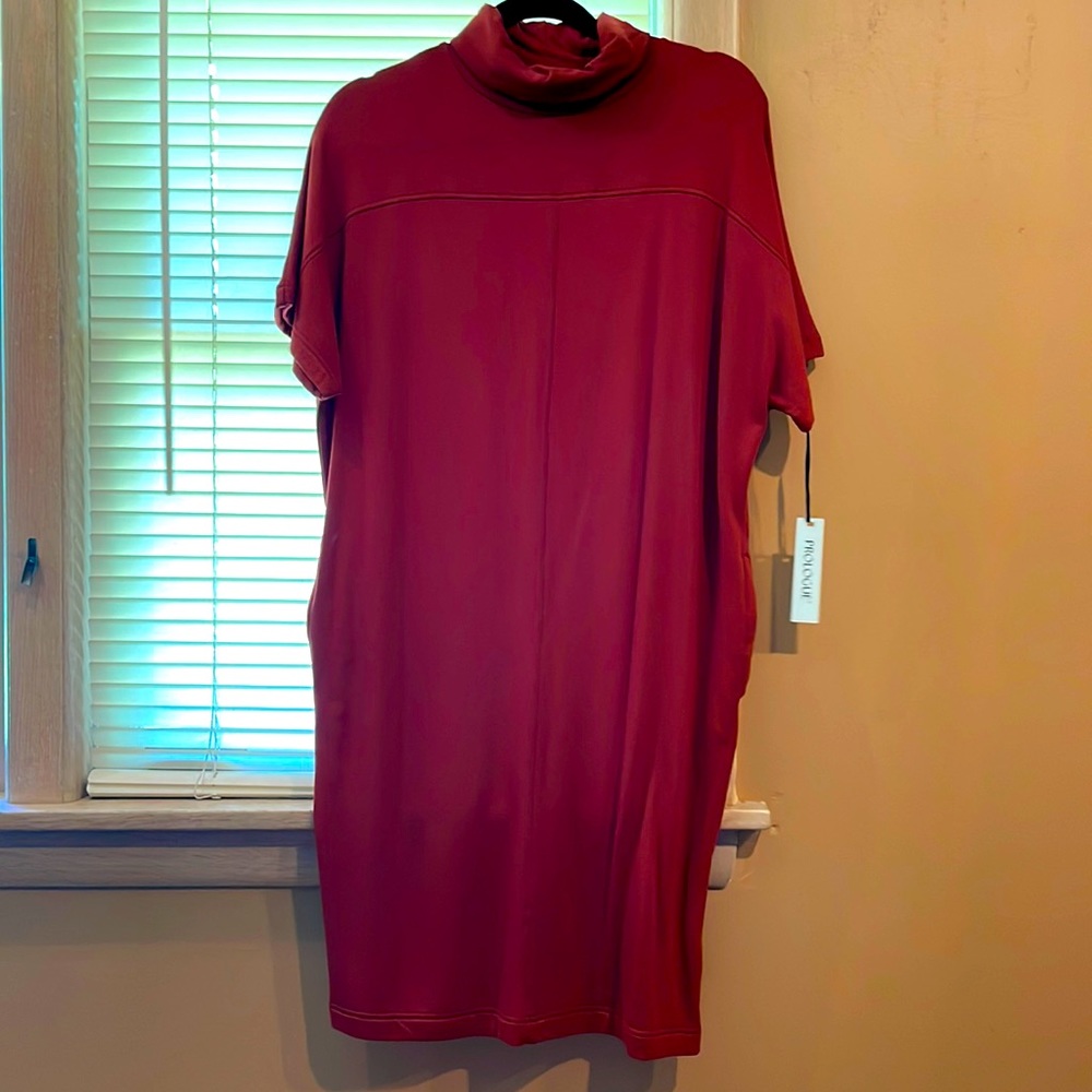 Brand new with tags “Prologue” short sleeved turtle neck dress, XS